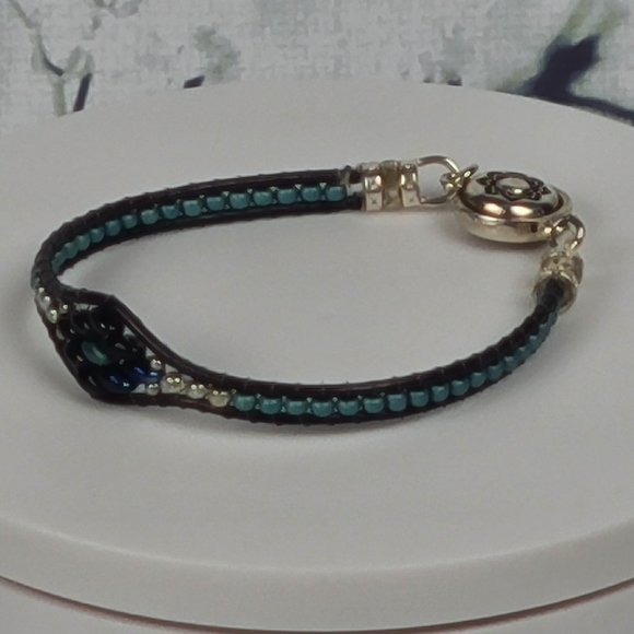 Leather & Bead Skinny Skinny Mini Bracelet - Picture 4 of 4